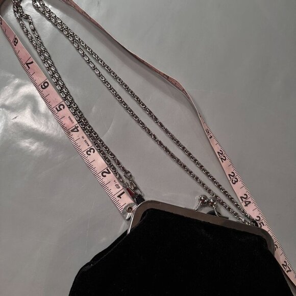 Velvet Flower Crossbody Evening Coin Purses Party Clutch Vintage Handbag Black - Picture 10 of 15